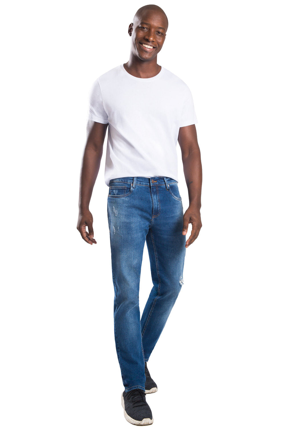 Calça Jeans Slim Premium Flex Destroyer
