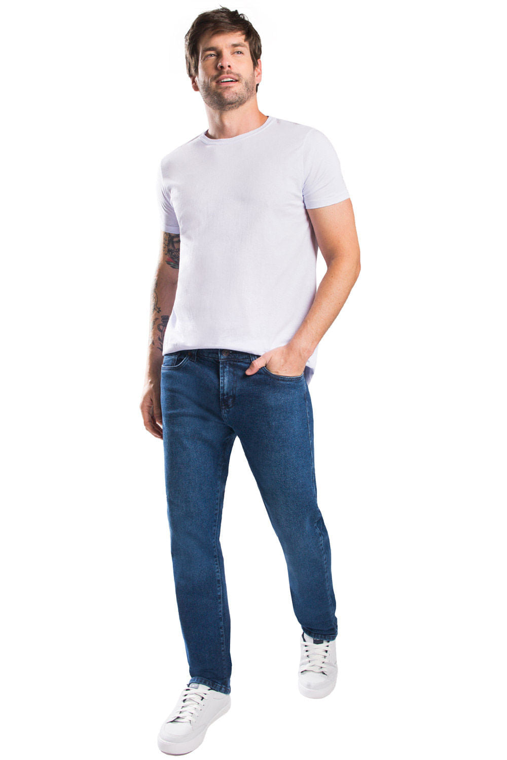 Calça Jeans Straight Flex Super Stone