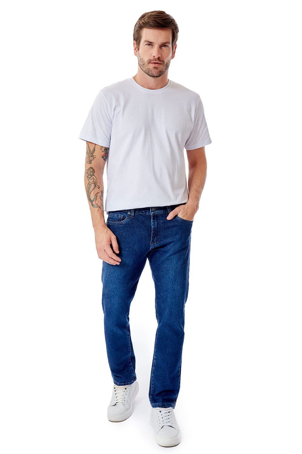 Calça Jeans Straight Flex Super Stone