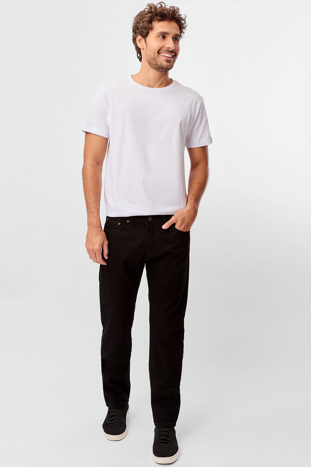 Calça Jeans Straight Basic Black
